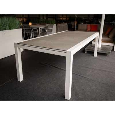 Table extensible Livorno blanche 220/330x106cm céramique "Palladium Grey"