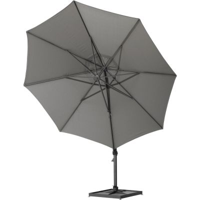 Parasol déporté Siesta Ø350cm - Toile Charcoal et Mât anthracite + pied125 kg