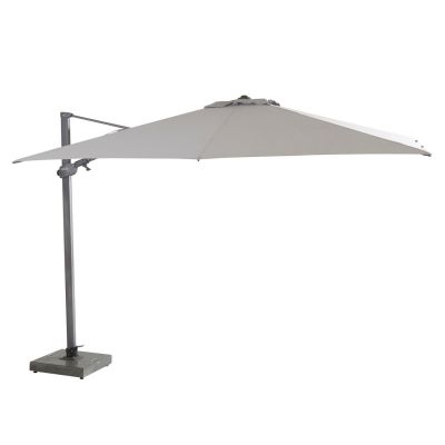 Parasol déporté Siesta Premium 3x3m - Toile Mid Grey et Mât anthracite + pied125 kg