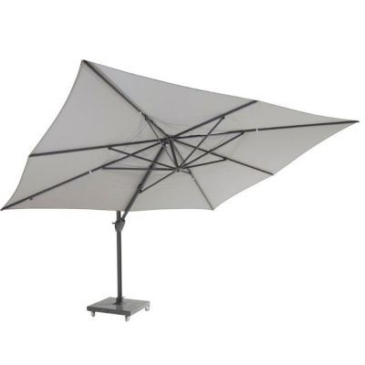 Parasol déporté Hacienda 3x4m - Toile mid grey et Mât anthracite (pied non inclus)