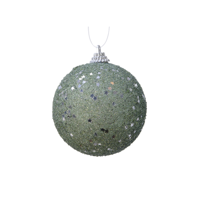 Boule de Noël verte avec étoiles 