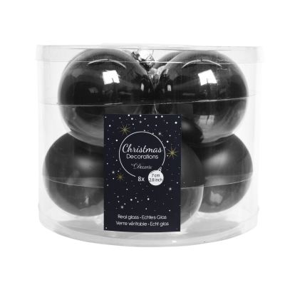 Lot de 8 boules de Noël / noir