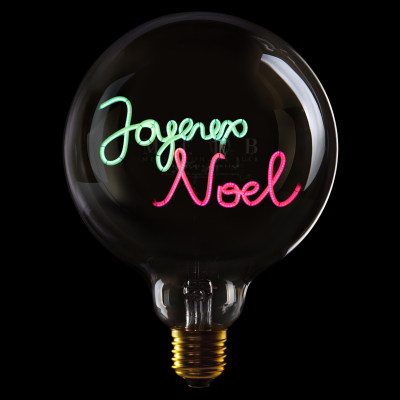 Ampoule à poser "Joyeux Noël" led rouge et vert