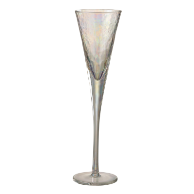 Flûte à champagne en verre irrégulier transparent 