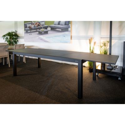 Table Livorno noire extensible 220/330x106cm céramique "Graphite Grey"