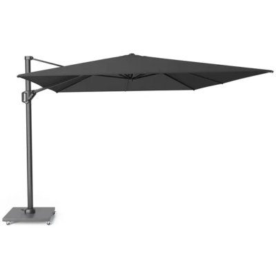 Parasol déporté Challenger T1 premium 3x4m toile Faded Black mât anthracite + pied Modena 120kg