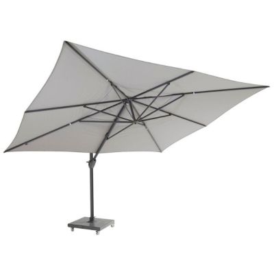 Parasol déporté Hacienda 3x4m - Toile Mid grey et mât anthracite + pied de 125 kg