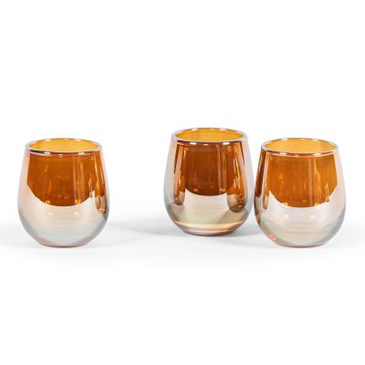 Bougeoir Votive en verre ambre